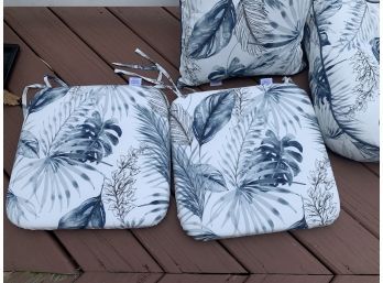 4 Piece Coastal Living Outdoor Cushion Set Blue/green Leaves