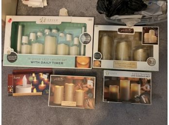 Large Lot Of Flameless Candles