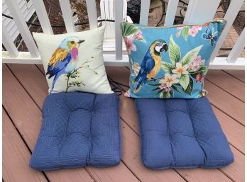4 Piece Indoor/outdoor Cushions.   Birds
