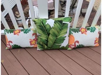 Tropical Trio Of Pillows.  Indoor/outdoor.
