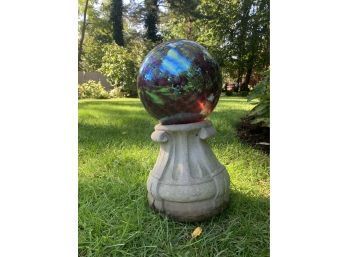 Large Gazing Ball With Solid Cement Base