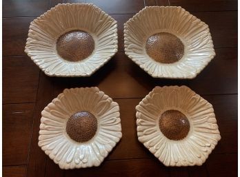 Four Sunflower Bowls