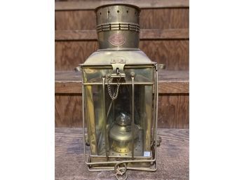 Old Brass Oil Ship Lamp, First (1St) Class Passengers, SS Nieuw Amsterdam Of The Holland Ame