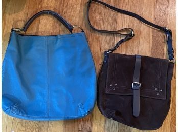 Garnet Hill Suede Bag & Lucky Tote