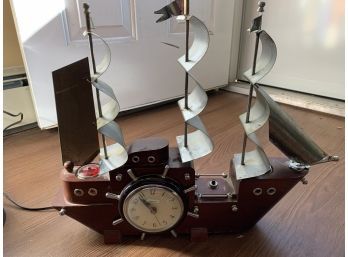 Vintage Ship Clock With Working Lights - Tested And Works