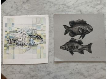 Original Art By Jeannetta Van Raalt.   Weird Fishes  (2)