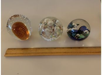 Lot Of 3 Paperweights