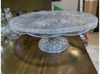 Beautiful Heavy Glass Cake Platter