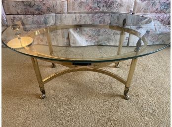 Glass Coffee Table Brass Base