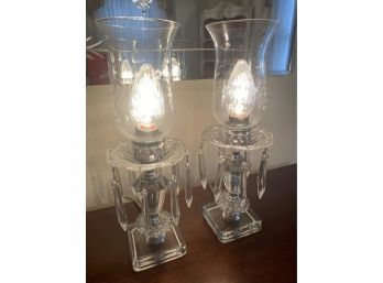 Pair Of Vintage Hurricane Lamps