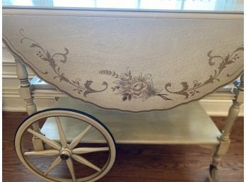 French Painted Expandable Tea Cart