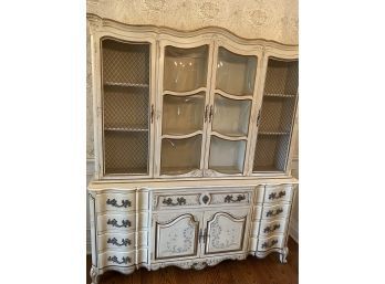 Karges French Painted Breakfront With Pull Out Writing Desk