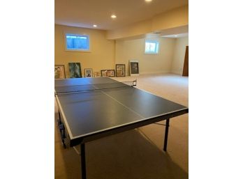 Ping Pong Table And Paddles.