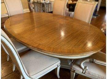 Karges French Painted Dining Table & 6 Chairs Plus 3 Leaves