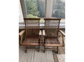 Pair Of Foldable Teak Chairs