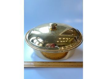 Vintage Hall China Golden Glo Oval Casserole W Lid 22 Kt Gold