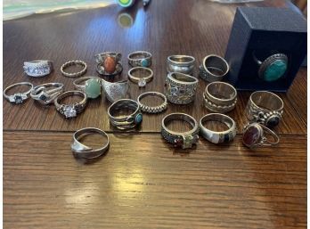 Lot Of Sterling Rings Sizes 6-8