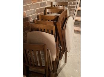 Set Of 8 Wood Folding Chairs