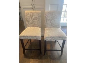 Pair Of Counter Height Upholstered Stools