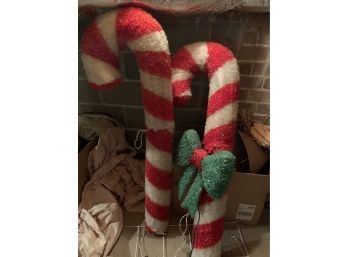 Giant Lawn Candy Canes Sold As Is