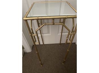 Gold Mirror Top Accent Table