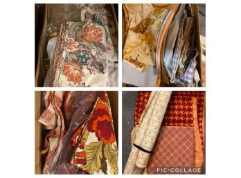 Large Lot Of Assorted Fabric - 4 Boxes