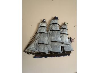 Vintage Coppercraft Ship Wall Hanging