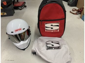 Simpson Motorcycle Helmet, Bag, Case
