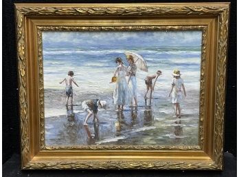 Exceptional Oil Painting On Board Signed L. Carr Summer Normandy France 1999