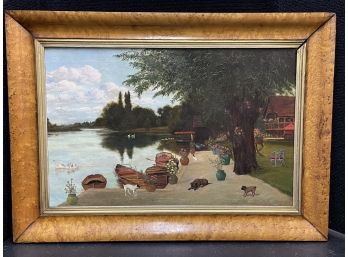 19th C. British Oil Painting By J.E. Homerville Hague 1877