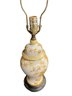 Vintage Chinese Yellow Floral Porcelain Lamp