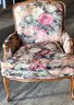 French Style Bergere Upholstered Floral Chair