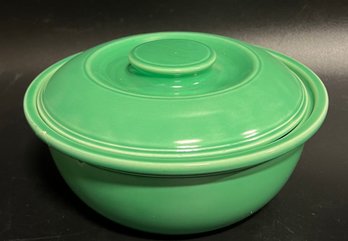 Green Fiesta Ware Bowl With Cover