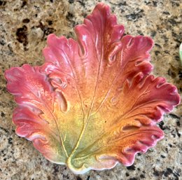 Vintage Colorful Fall Leaf Majolica Serving Plate