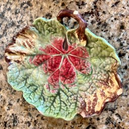 Majolica Unsigned Bordallo Fall Leaf Serving Plate