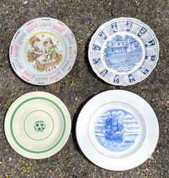 Collectible Set Of 4 Plates Dinner Display Calender Plates