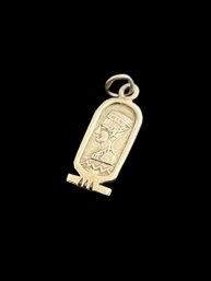Vintage Sterling Silver Nefertiti Egyptian Pendant Charm .8'