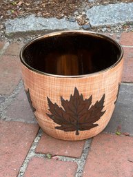 Vintage MCM Leaf Design Planter Pot  8.5' W X 7' H