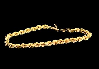 14k Yellow Gold Twisted Rope Bracelet 4.3 Grams 7'