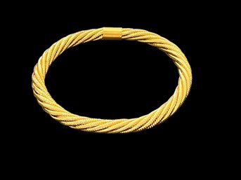 **CORRECTION TO LENGTH 14kt Yellow Gold Twisted Strand 7.5' Made In Italy Bracelet Lightweight 7.1 Gram