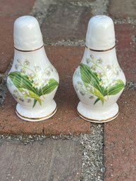 Pair Of Vintage Hammersley 'Lily Of The Valley' Salt And Pepper Shakers