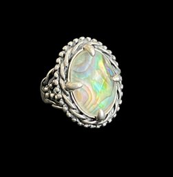 Sterling Silver Signed Carolyn Pollack Abalone Shell 12gr Size 6.25 Ring