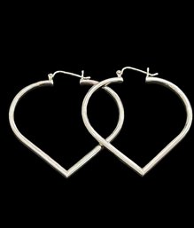 Sterling Silver Open Large Heart Earrings