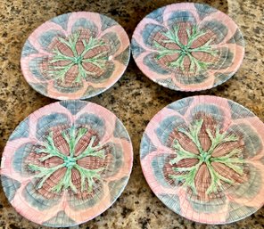 Vintage 4 Bread And Butter Horchow Seaweed And Majolica Plates Set Of 4