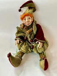 KimSilk Original Hand Made Artist Christmas Elf Jester