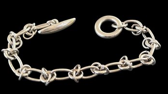 Sterling Silver Chain Link Fence Style Taxco Mexico Bracelet 7.5'