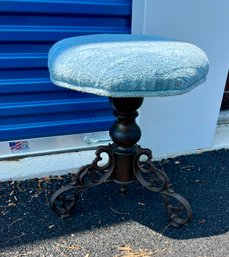 1800's Piano Stool Scrollwork With Cast Iron Legs Approx 18'