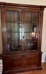Classic Traditional Syle Book Case China Cabinet With Clean Lines Breaks Down To 2 Pieces