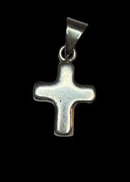 Vintage Sterling Silver Puff Cross Pendant Marked Mexico 925