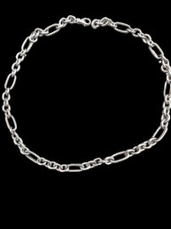 Sterling Silver 925 Rolo And Textured  Link  Chain Necklace 36.6 Grams